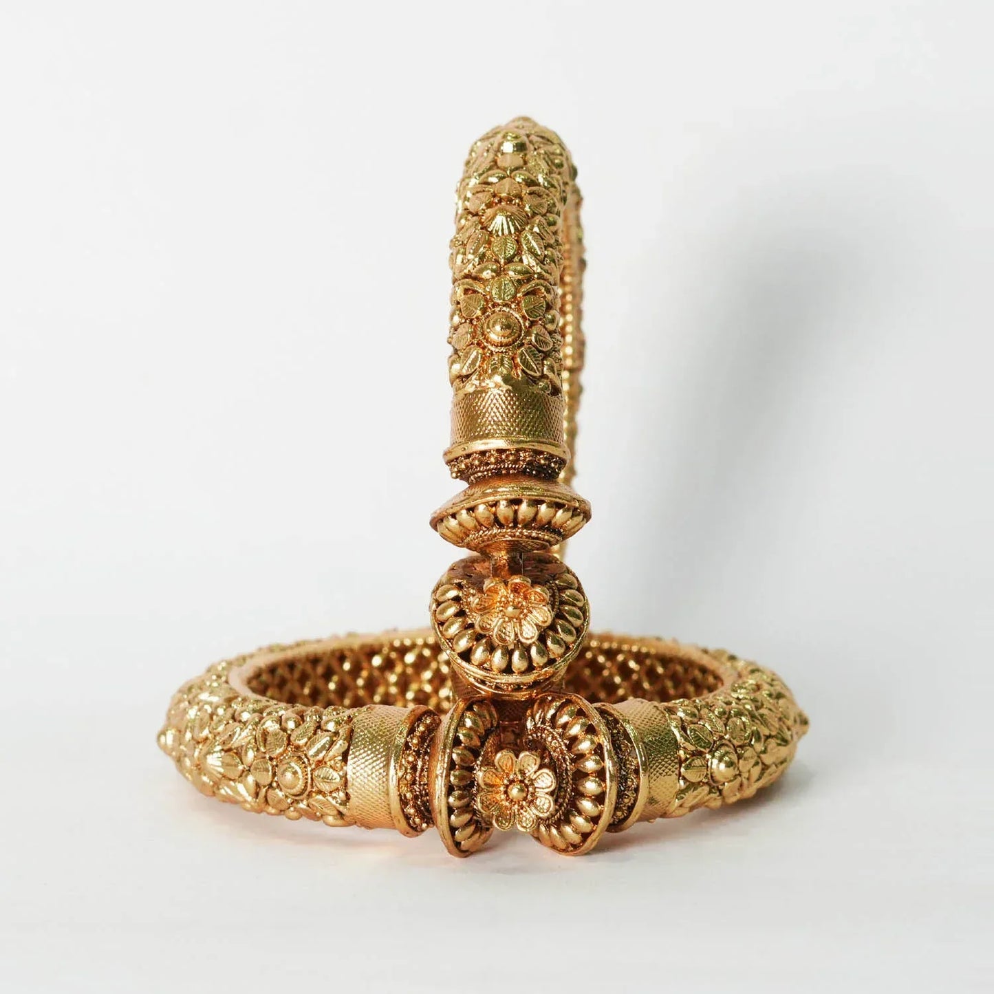 Traditional Brass Kada for Women & Girls (Pack 2) - The Golden Cascade