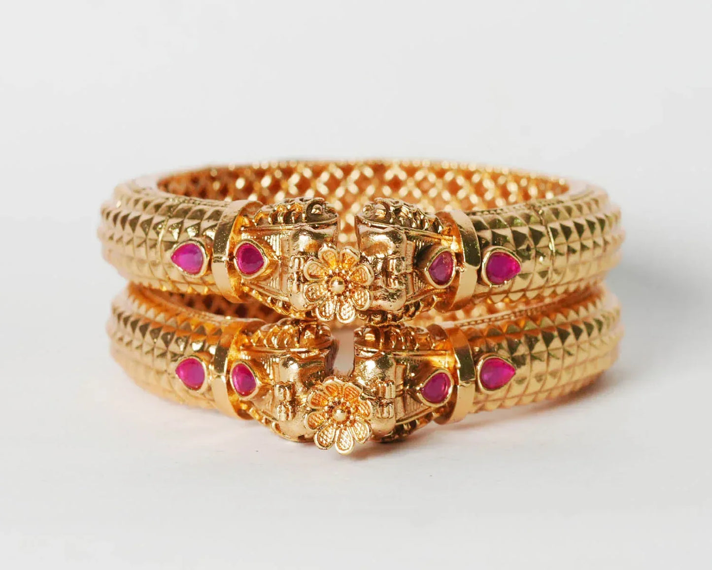 Antique Design Brass Kada for Women –Handcrafted Bracelet, Traditional Indian Jewelry - The Golden Cascade