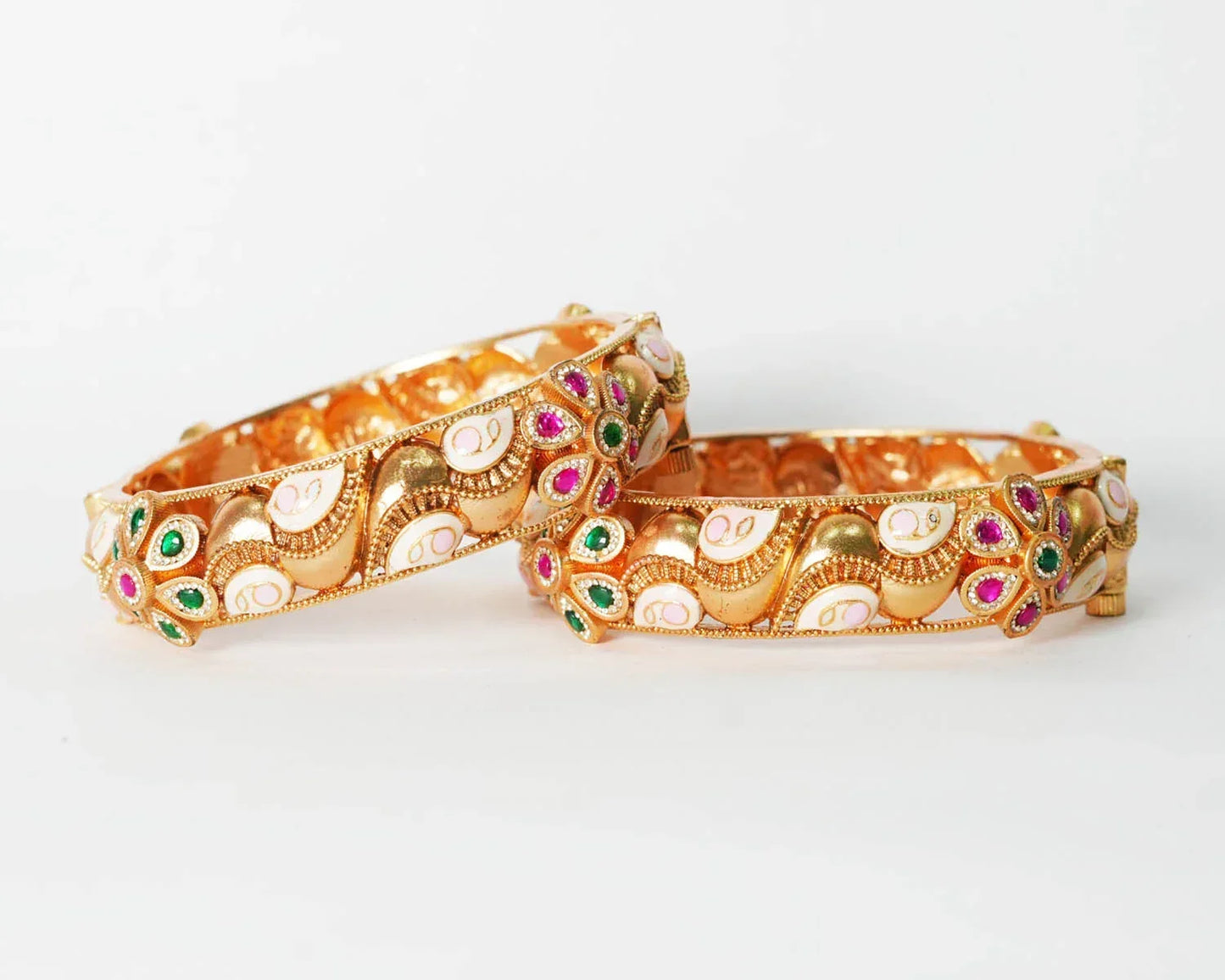 Antique Design Bracelet for Women & Girls, Traditional Indian Brass Jewelry - The Golden Cascade