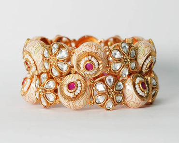 Antique Design Bracelet for Women, Brass Kada Traditional Indian Jewelry Girls