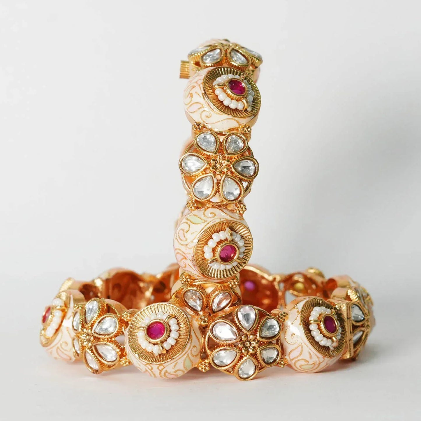 Antique Design Bracelet for Women, Brass Kada Traditional Indian Jewelry Girls - The Golden Cascade