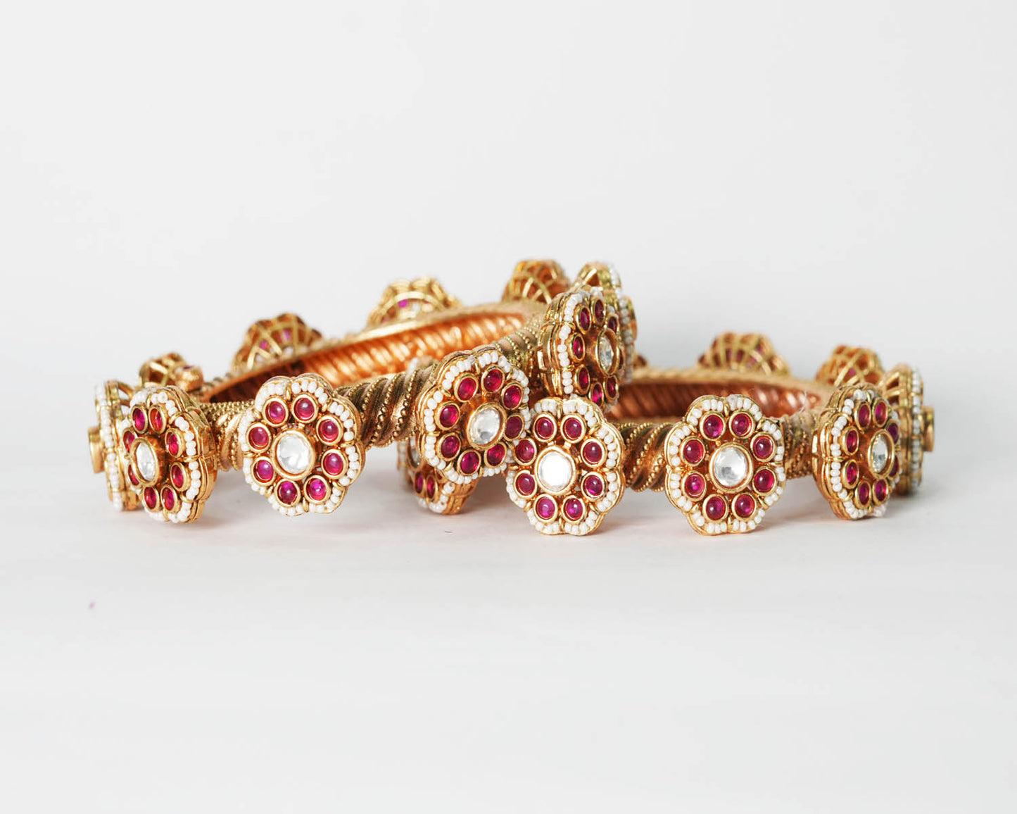 Antique Rajwadi Design Kada for Women, BrassBracelet Traditional Indian Jewelry