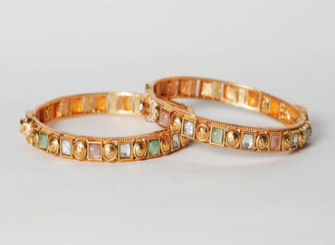 Antique Design Bracelet for Women, Beautiful Brass Kada Traditional Indian Jewelry