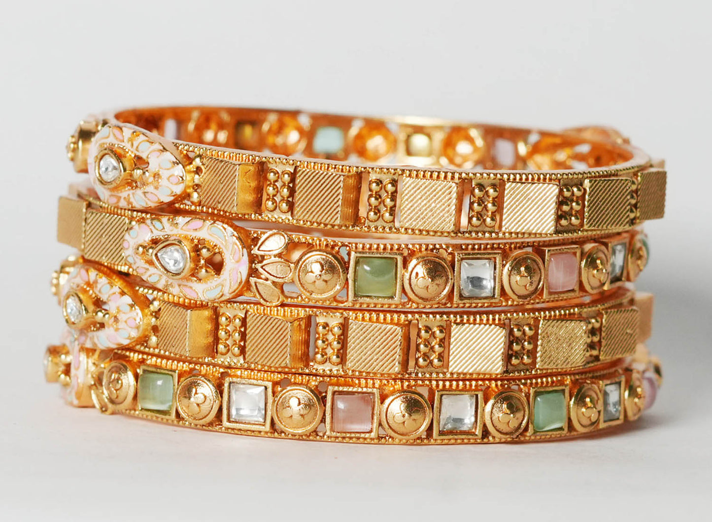 Antique Design Bracelet for Women, Beautiful Brass Kada Traditional Indian Jewelry