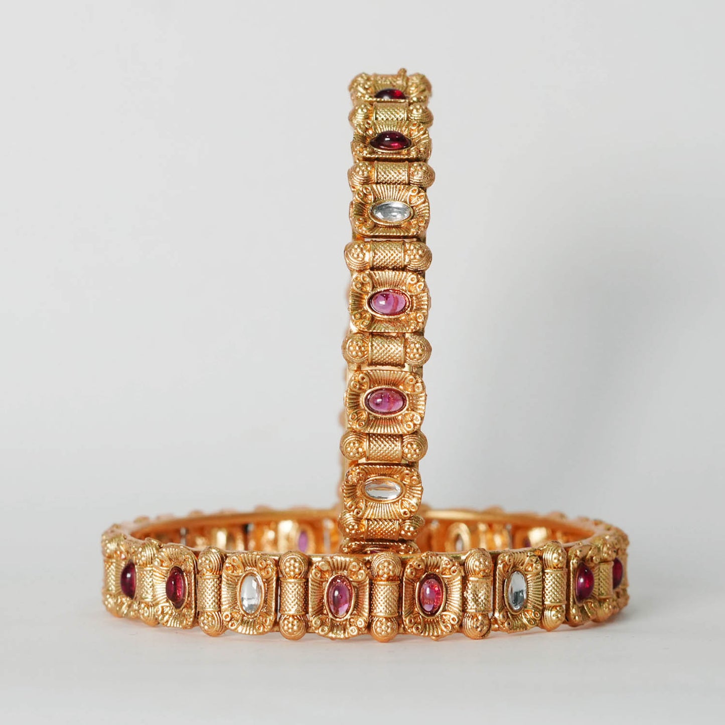 Beautiful Kundan Studded Bracelet for Women, Brass Kada Handcrafted Indian Jewelry