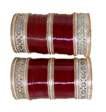 Bridal Chuda Set for Women Traditional Seep Bangles with AD Kada for Weddings & Occasion