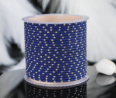 Black Blue Dot Design Matte Finish Metal Bangle for Women & Girls (Pack of 24)