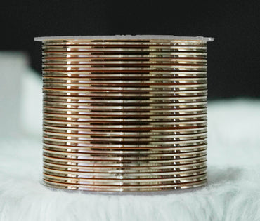 Biscuit Color Glossy Metal Bangle for Women & Girls (Pack of 24)