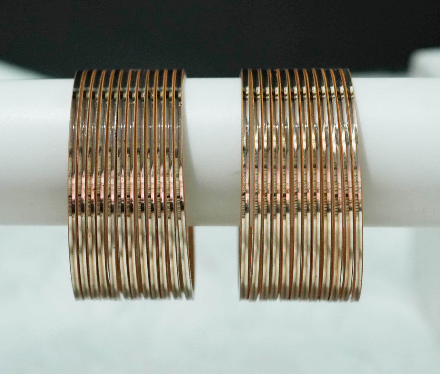 Biscuit Color Glossy Metal Bangle for Women & Girls (Pack of 24)