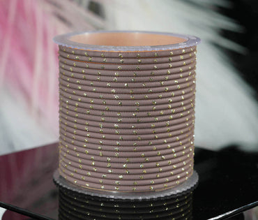 Biscuit Dot Design Matte Finish Metal Bangle for Women & Girls (Pack of 24)