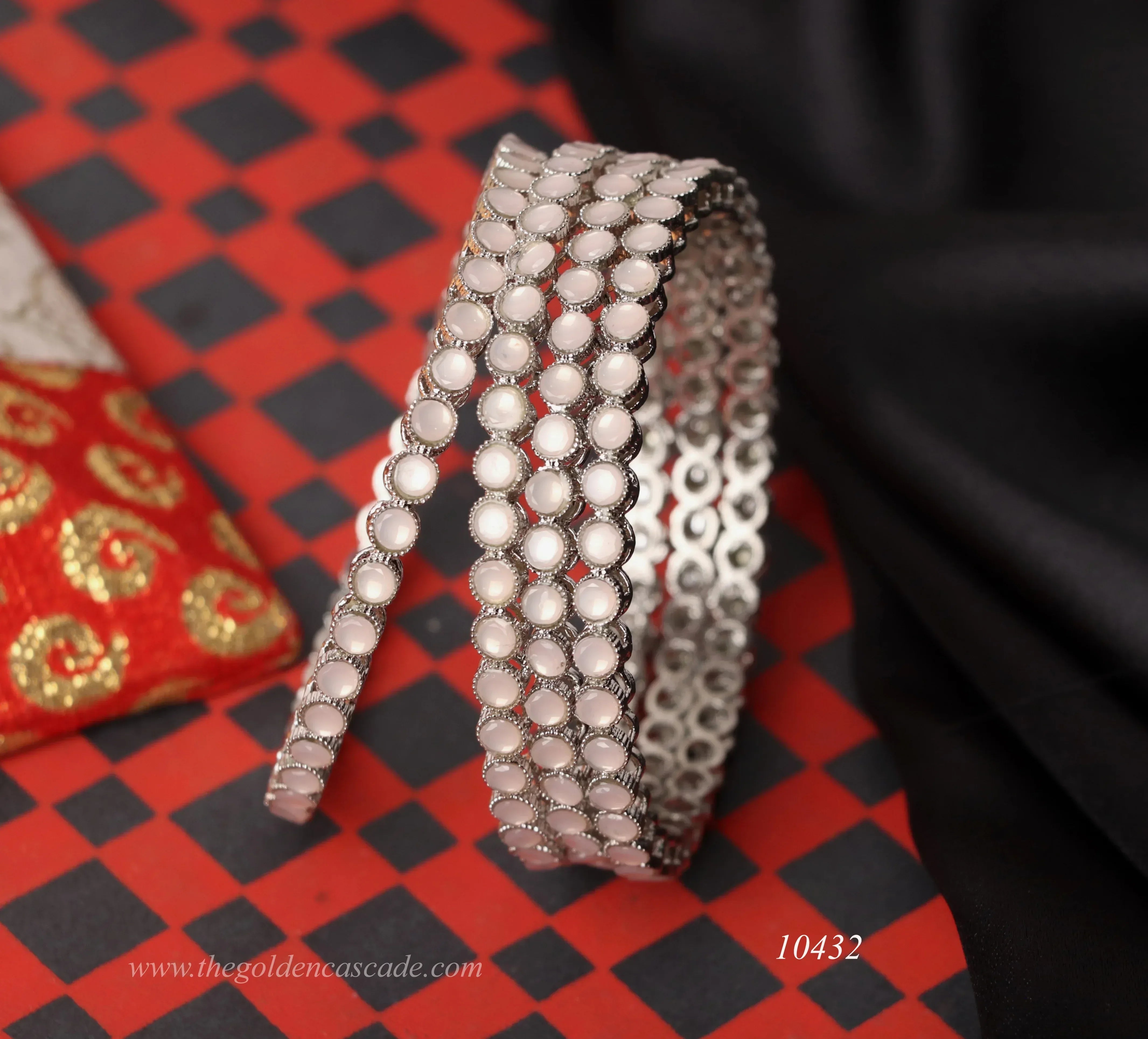 Antique Design Multiple Color Metal Kada with Kundan Studded - Traditional Indian Jewelry for Women - The Golden Cascade