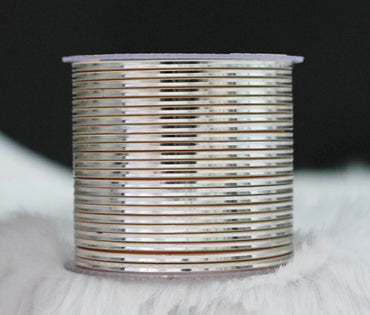 Cream Color Glossy Metal Bangle for Women & Girls (Pack of 24)