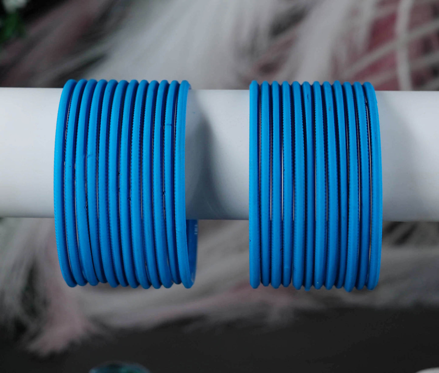 Firozi Color Plain Matte Metal Bangles for Women & Girls (Pack of 24)