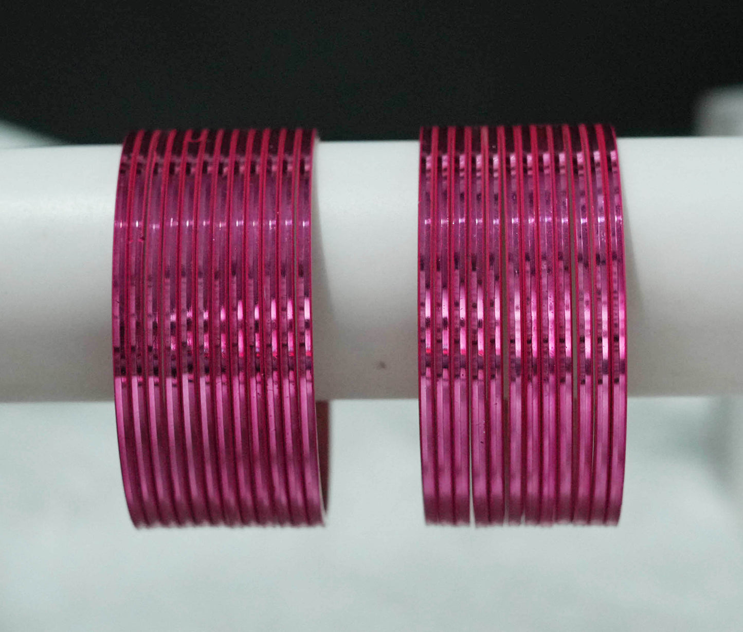 Gajari Color Glossy Metal Bangle for Women & Girls (Pack of 24)