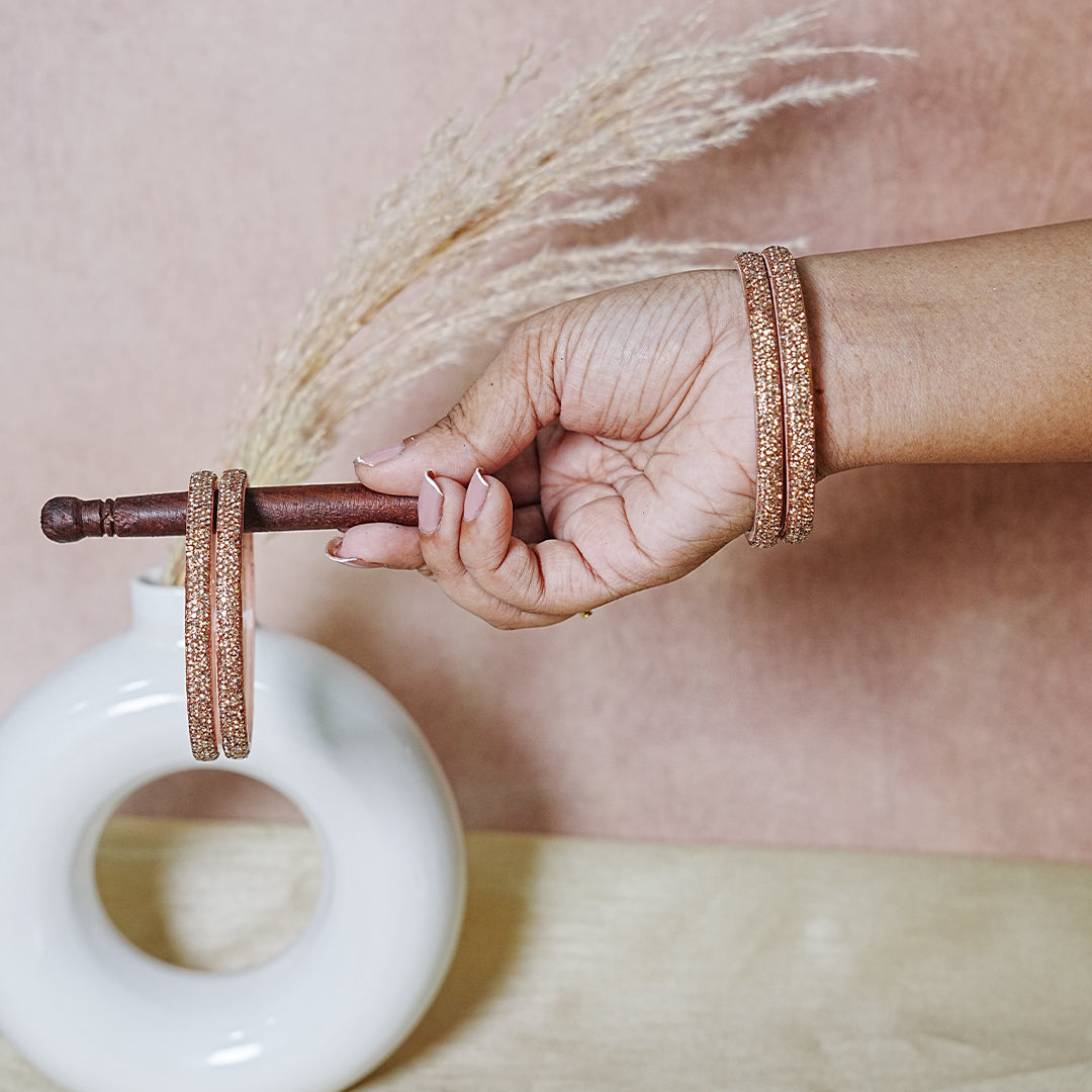 Handmade Beaded Work Glass Kada Bangles for Women & Girls (Pack of 4 Kada)