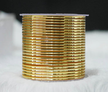 Golden Color Glossy Metal Bangle for Women & Girls (Pack of 24)