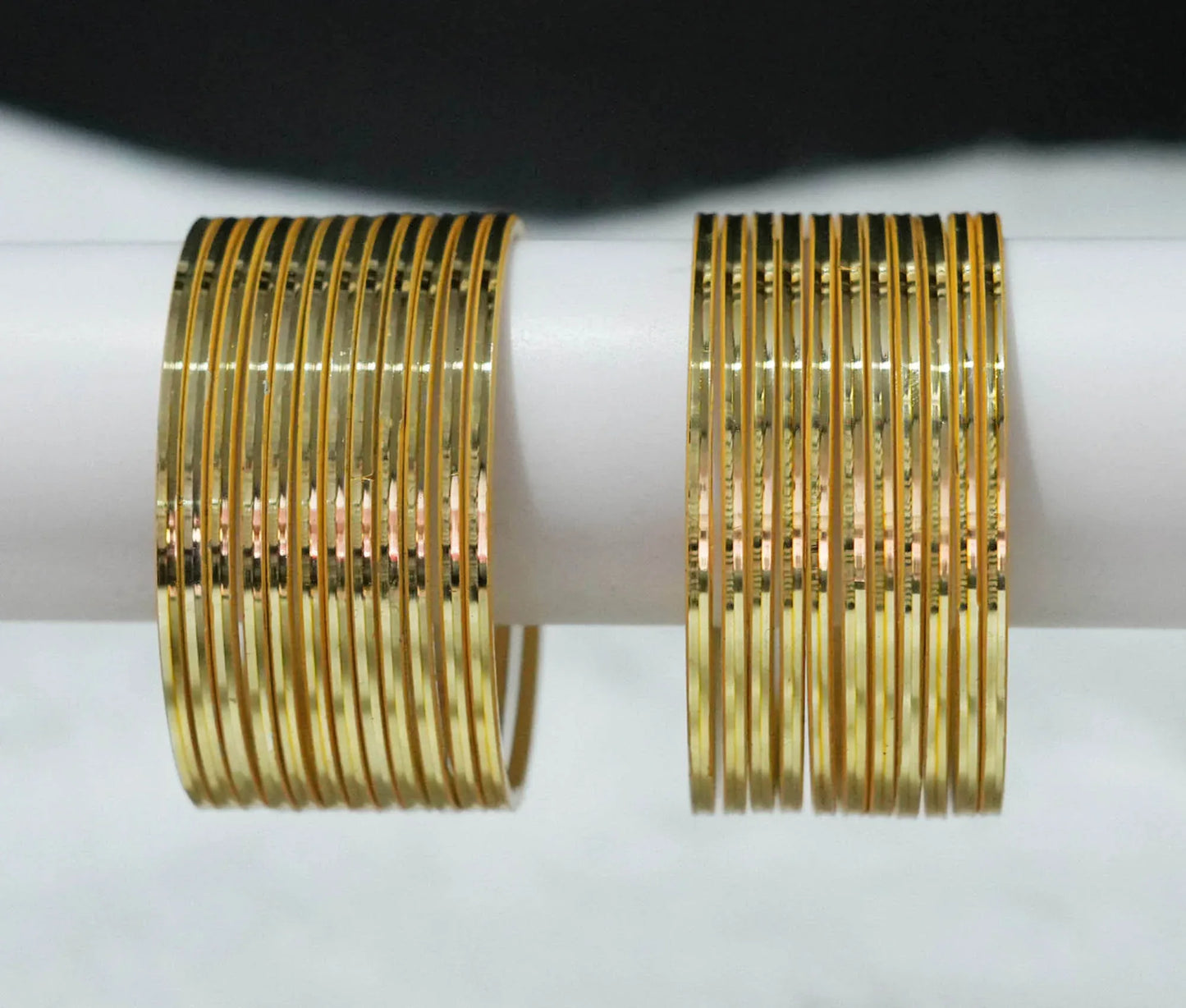 Golden Color Glossy Metal Bangle for Women & Girls (Pack of 24) - The Golden Cascade