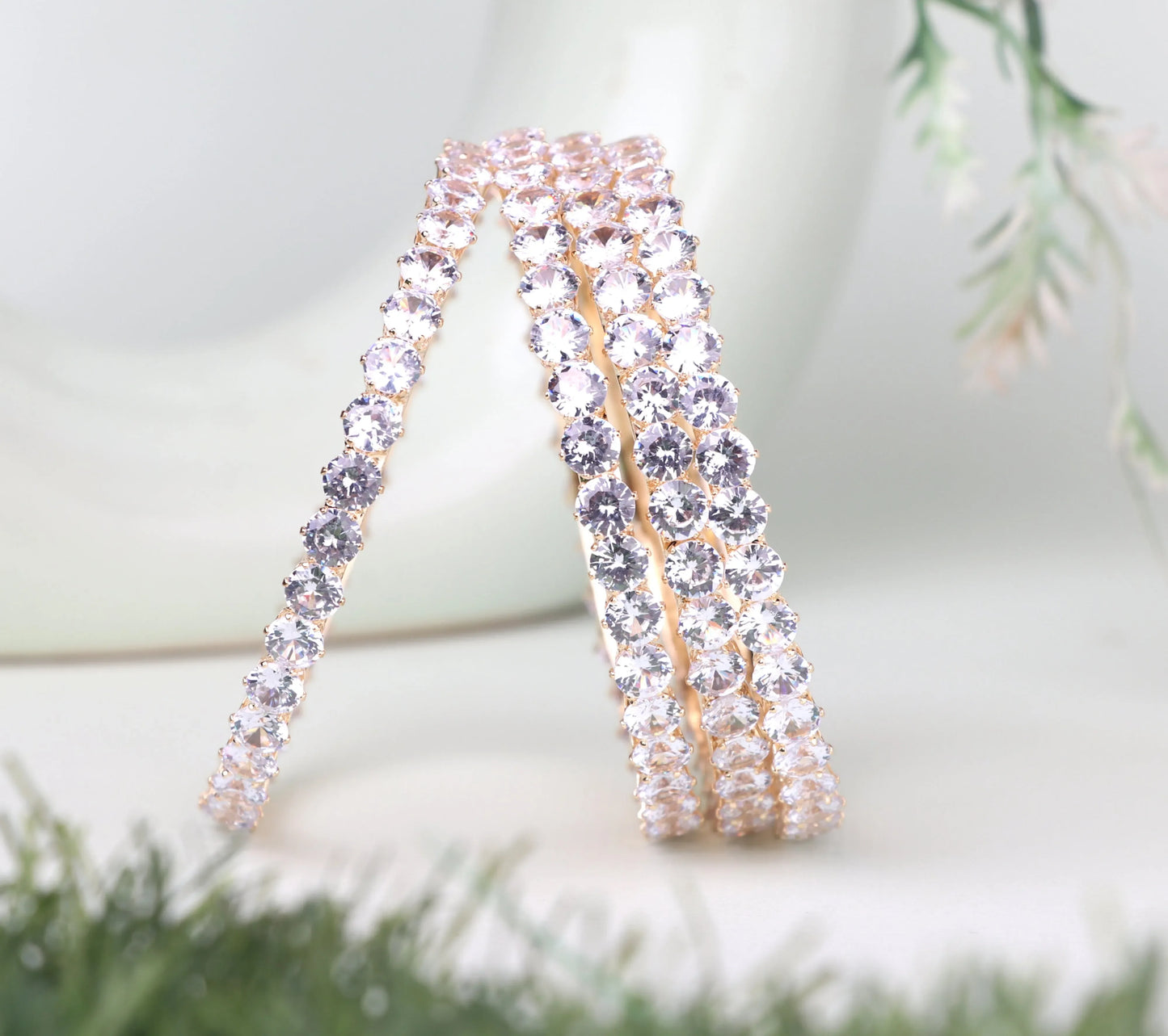 American Diamond Kada for Women & Girls | Premium Gold-Plated AD Studded Traditional Bracelet - The Golden Cascade