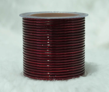 Light Maroon Color Glossy Metal Bangle for Women & Girls (Pack of 24)