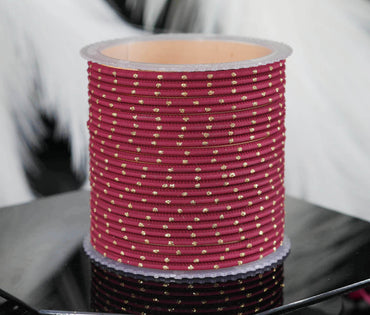 Maroon Dot Design Matte Finish Metal Bangle for Women & Girls (Pack of 24)