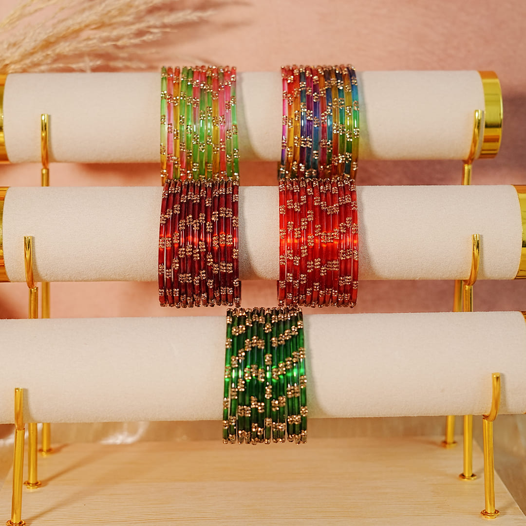 Beautiful Glass Bangles for Women & Girls (Pack of 12 Bangles)