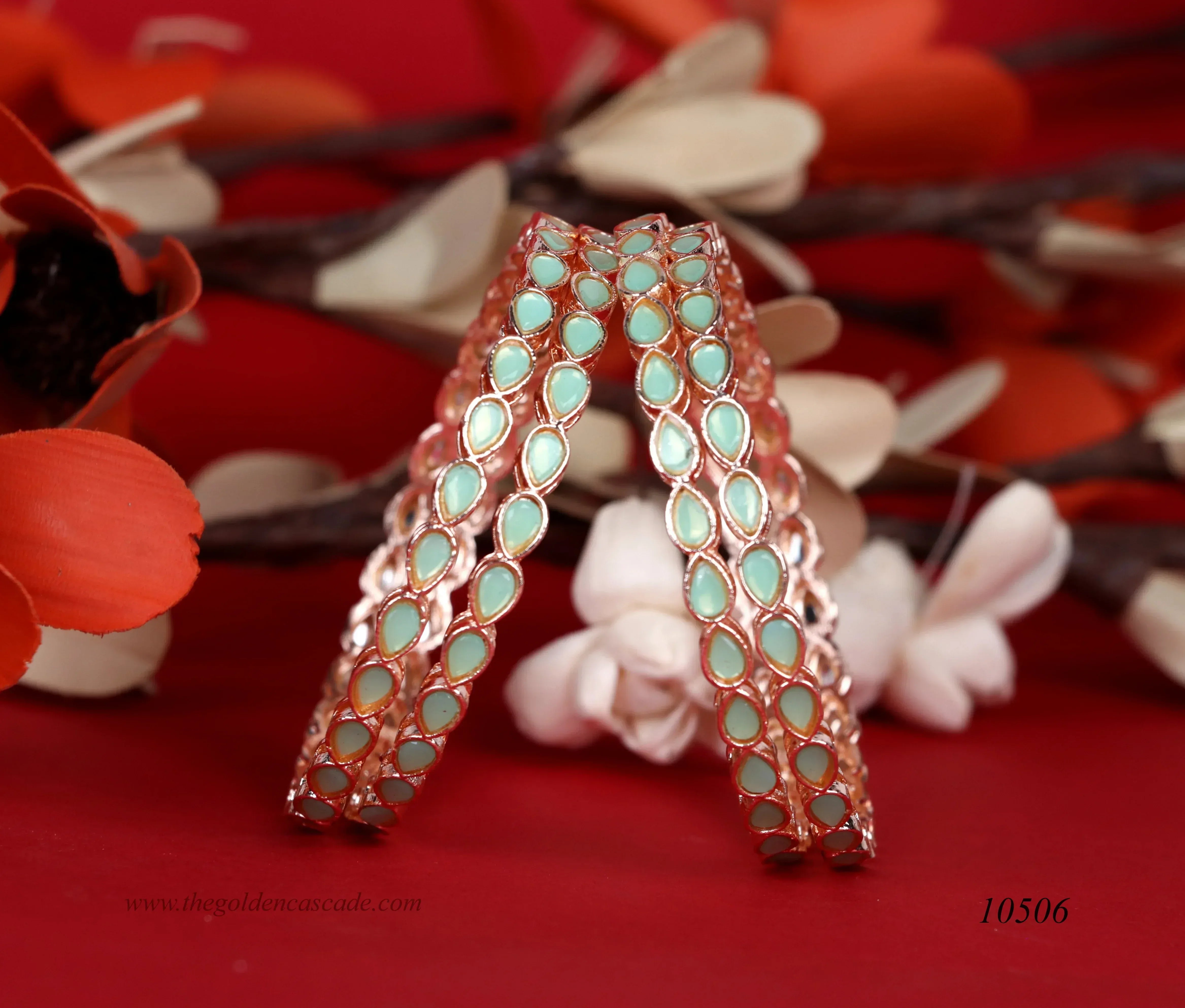 Multiple Color Antique Design Metal Kada with Tilak Shape Kundan Studded - Traditional Indian Jewelry for Women - The Golden Cascade