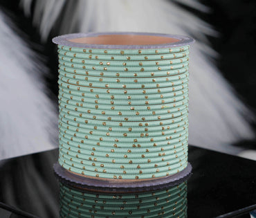 Pista Dot Design Matte Finish Metal Bangle for Women & Girls (Pack of 24)