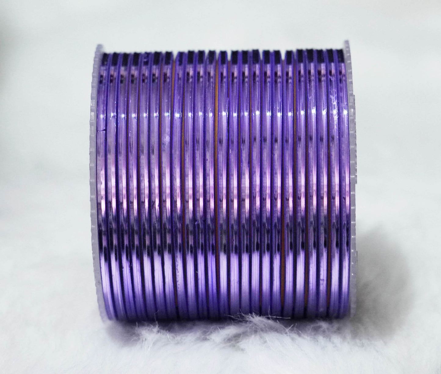 Purple Color Glossy Metal Bangle for Women & Girls (Pack of 24)