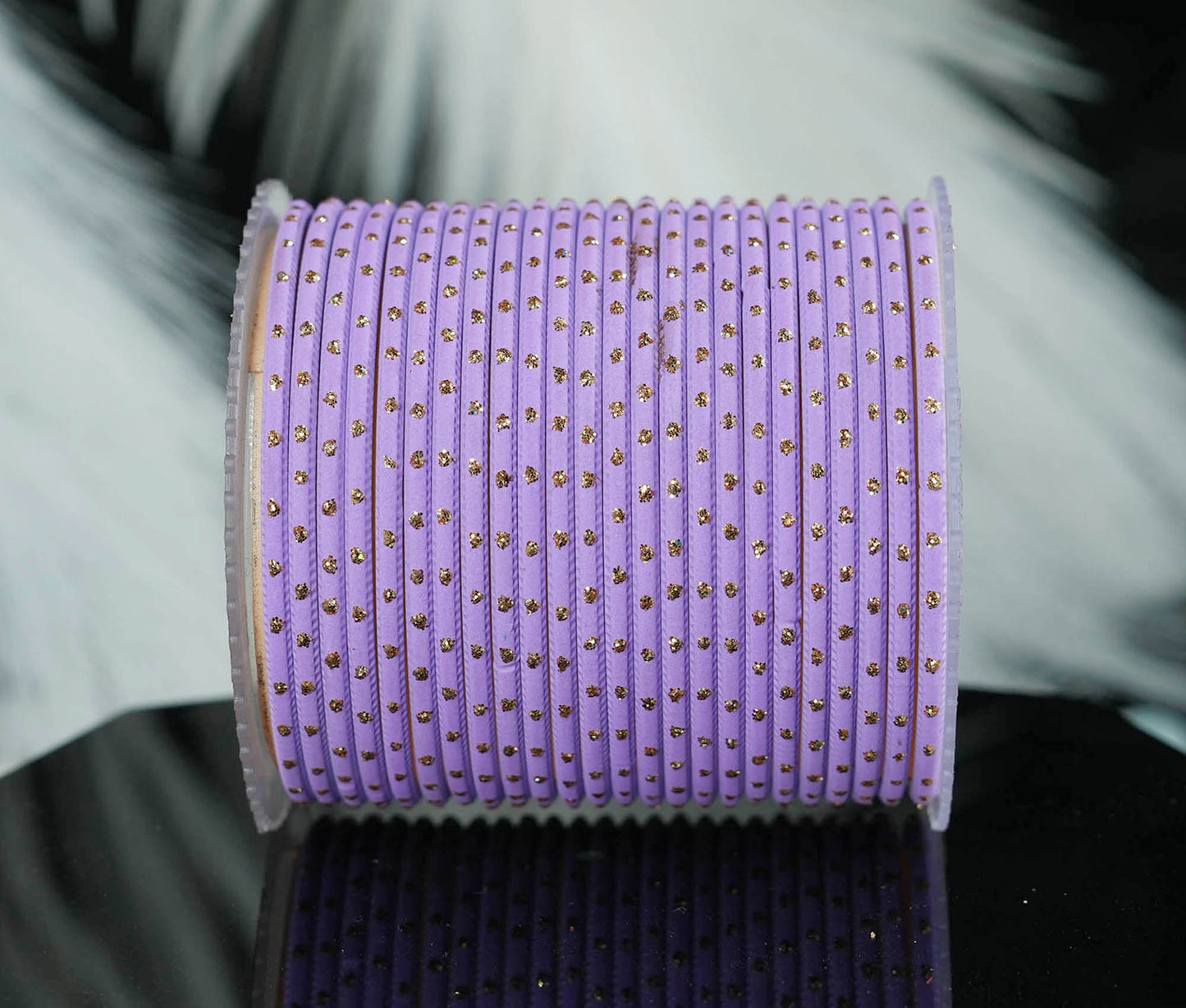 Purple Dot Design Matte Finish Metal Bangle for Women & Girls (Pack of 24)