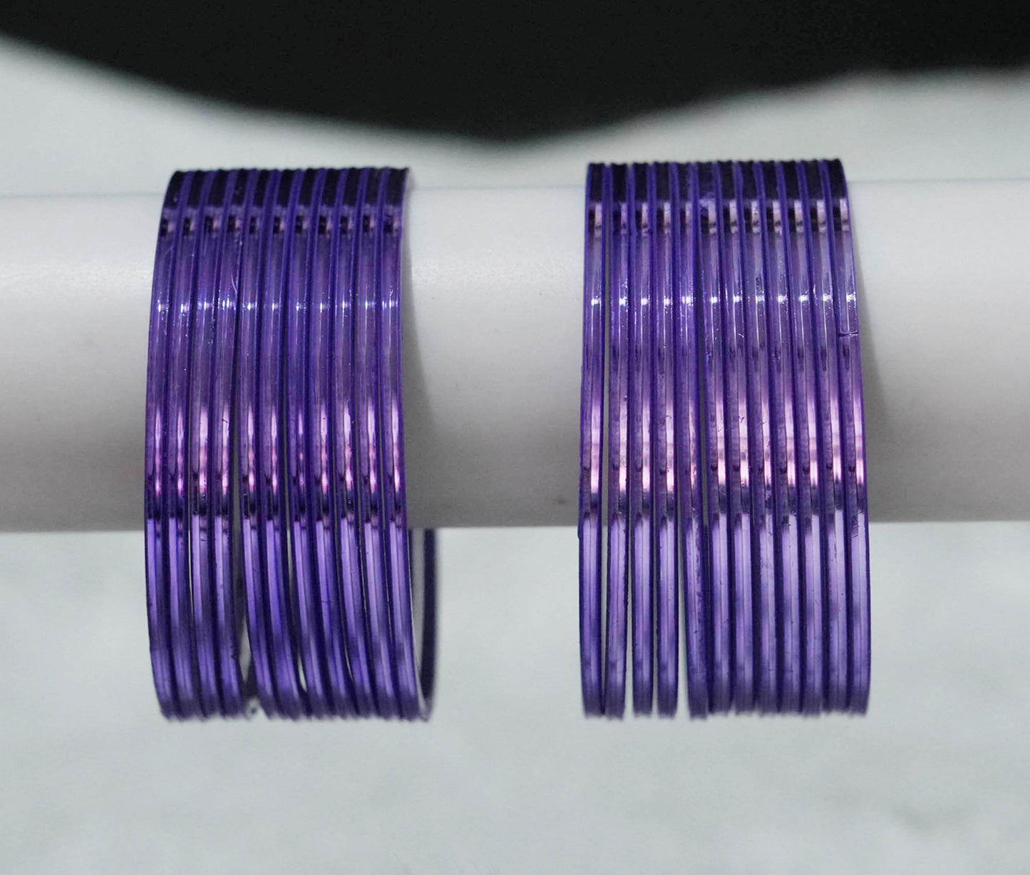 Purple Color Glossy Metal Bangle for Women & Girls (Pack of 24)