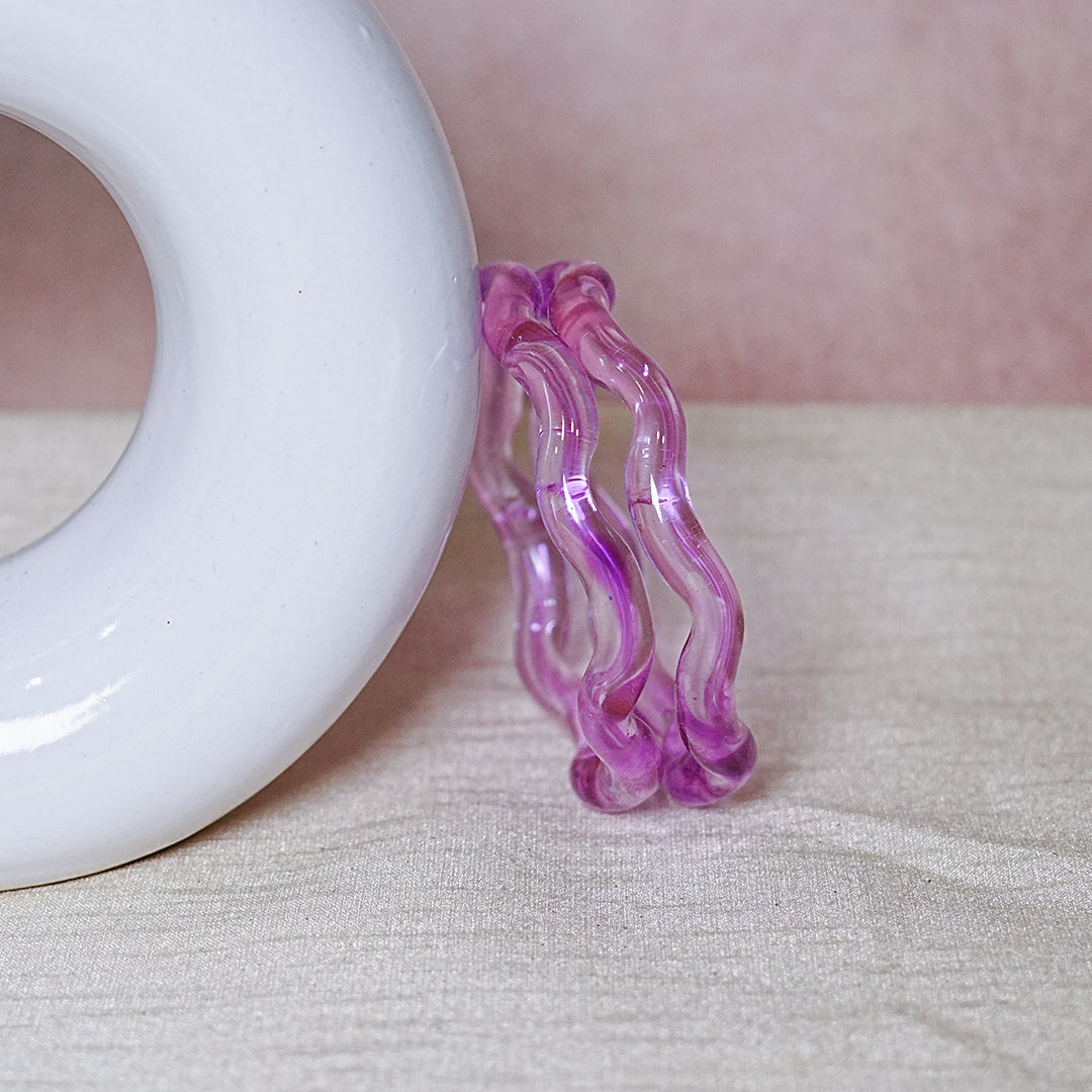 Zig-Zag Glass Kada Bangle, Glossy Finish for women and girls (Pack of 2 Kada)