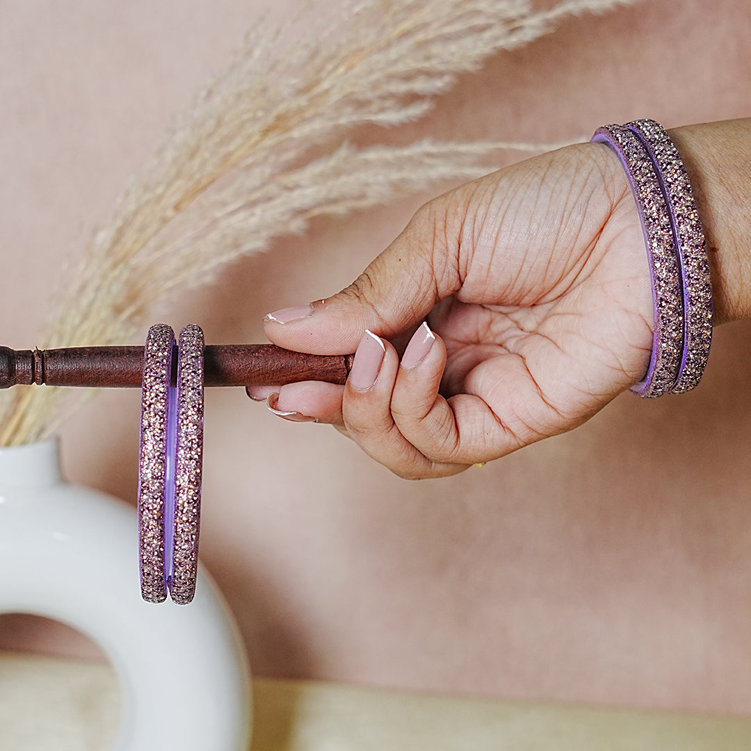 Handmade Beaded Work Glass Kada Bangles for Women & Girls (Pack of 4 Kada)