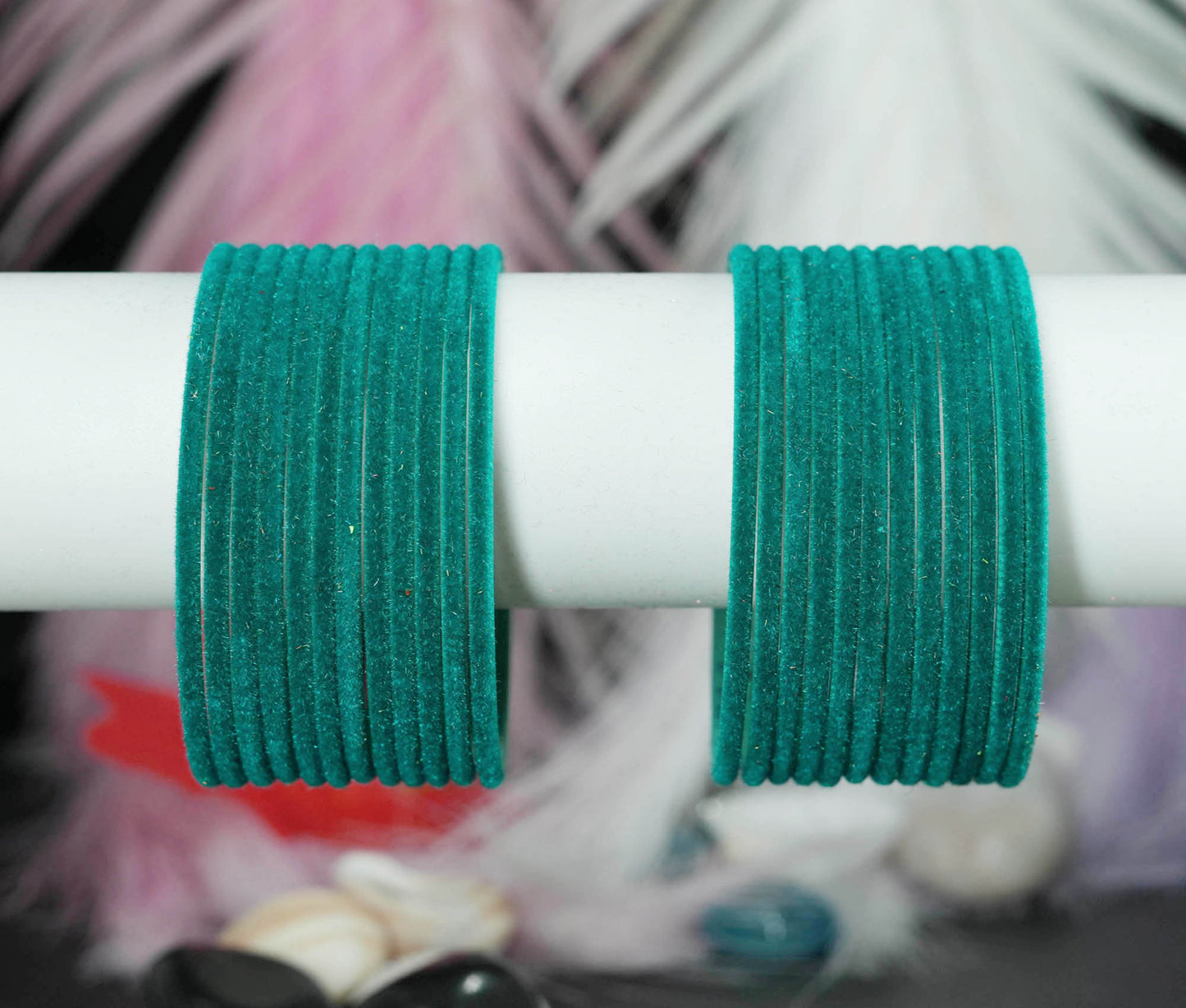 Radium Velvet Metal Bangles for Women & Girls (Pack of 24)