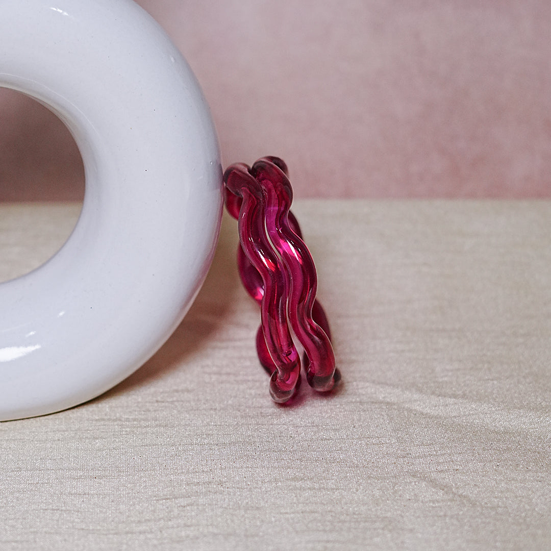 Zig-Zag Glass Kada Bangle, Glossy Finish for women and girls (Pack of 2 Kada)