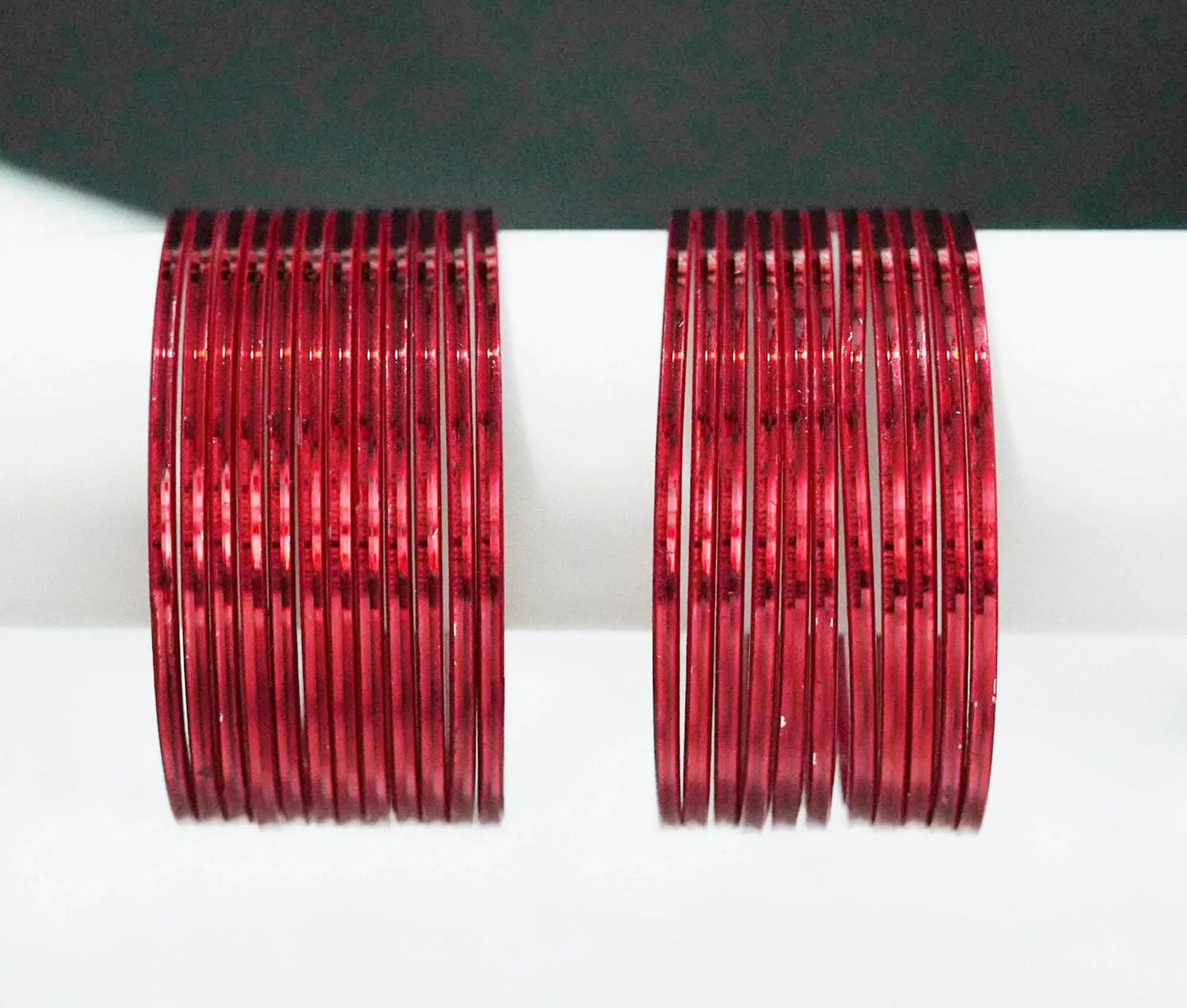 Red Color Glossy Metal Bangle for Women & Girls (Pack of 24) - The Golden Cascade