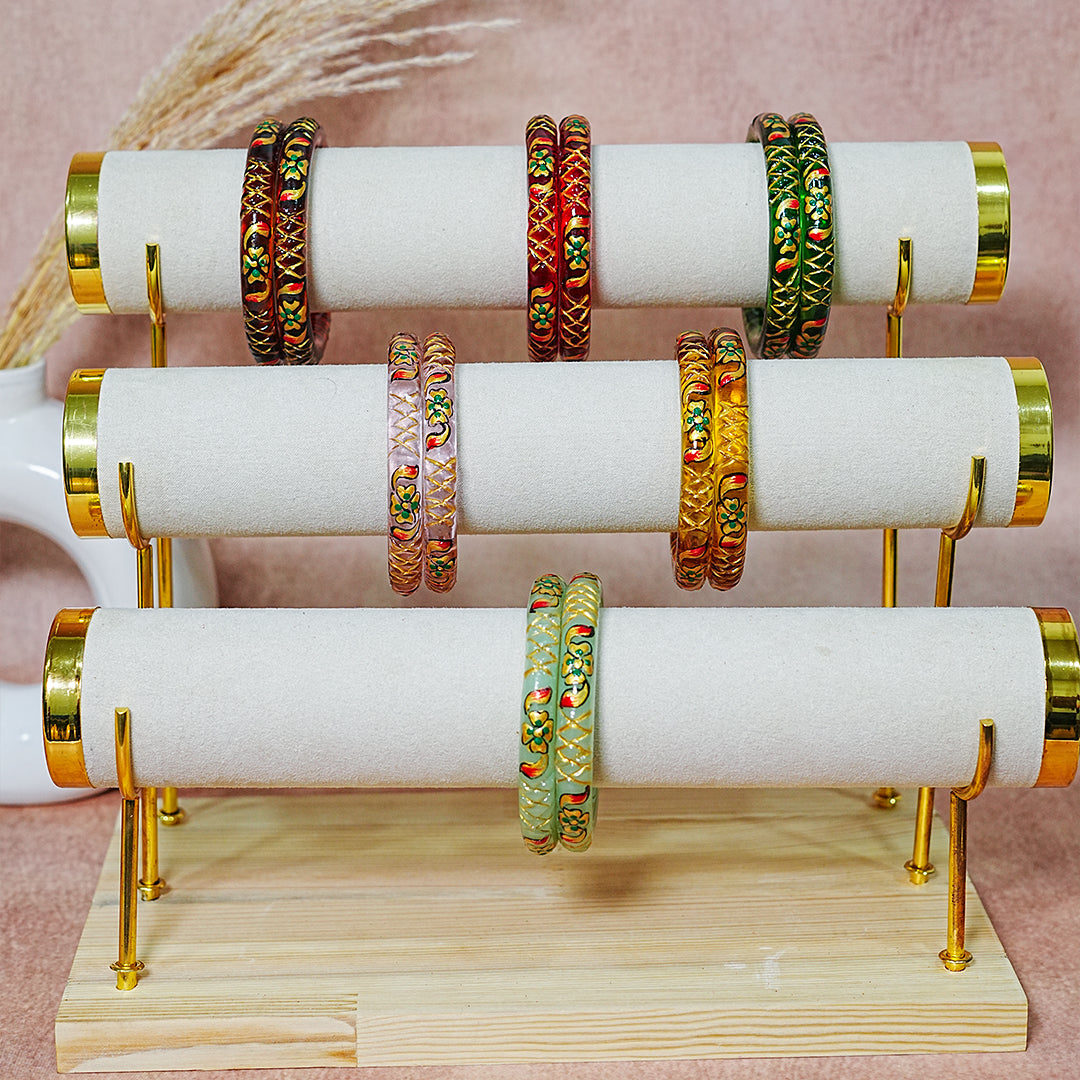 Traditional Glass Kada Bangle with Meenakari Work for Women & Girls (pack of 2 kada)