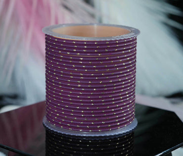 Wine Dot Design Matte Finish Metal Bangle for Women & Girls (Pack of 24)