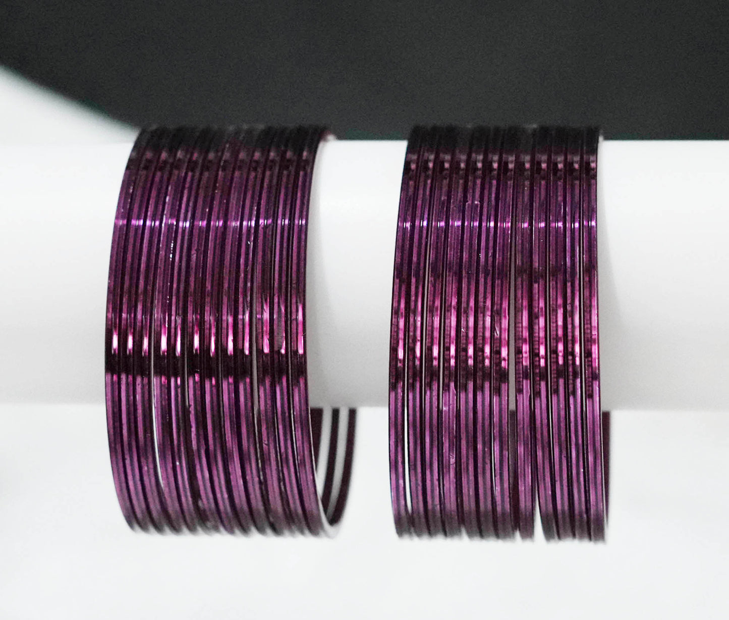 Wine Color Glossy Metal Bangle for Women & Girls (Pack of 24)