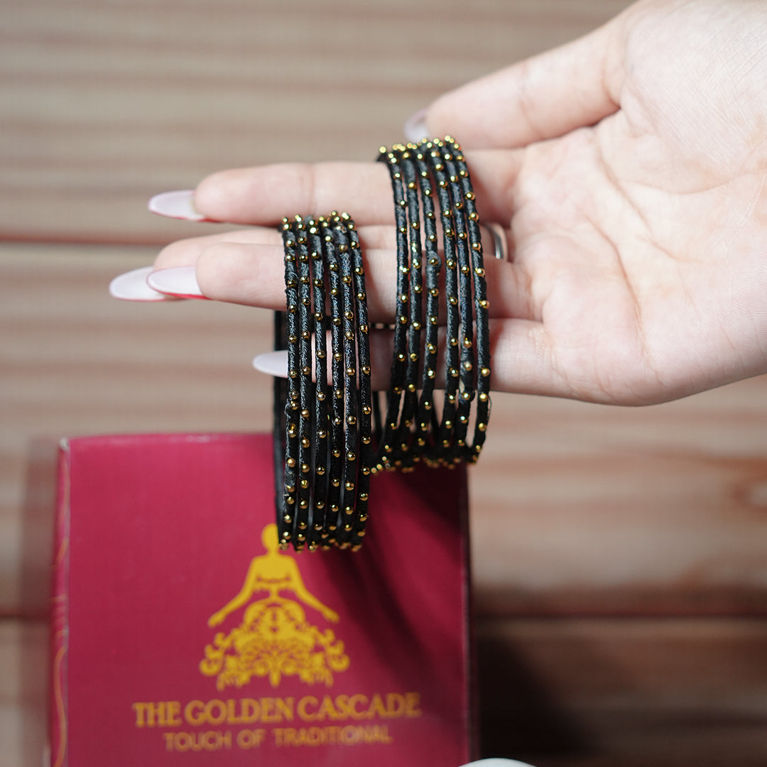 Black Color Premium Silk Thread Bangle for Women & Girls (Pack of 12)