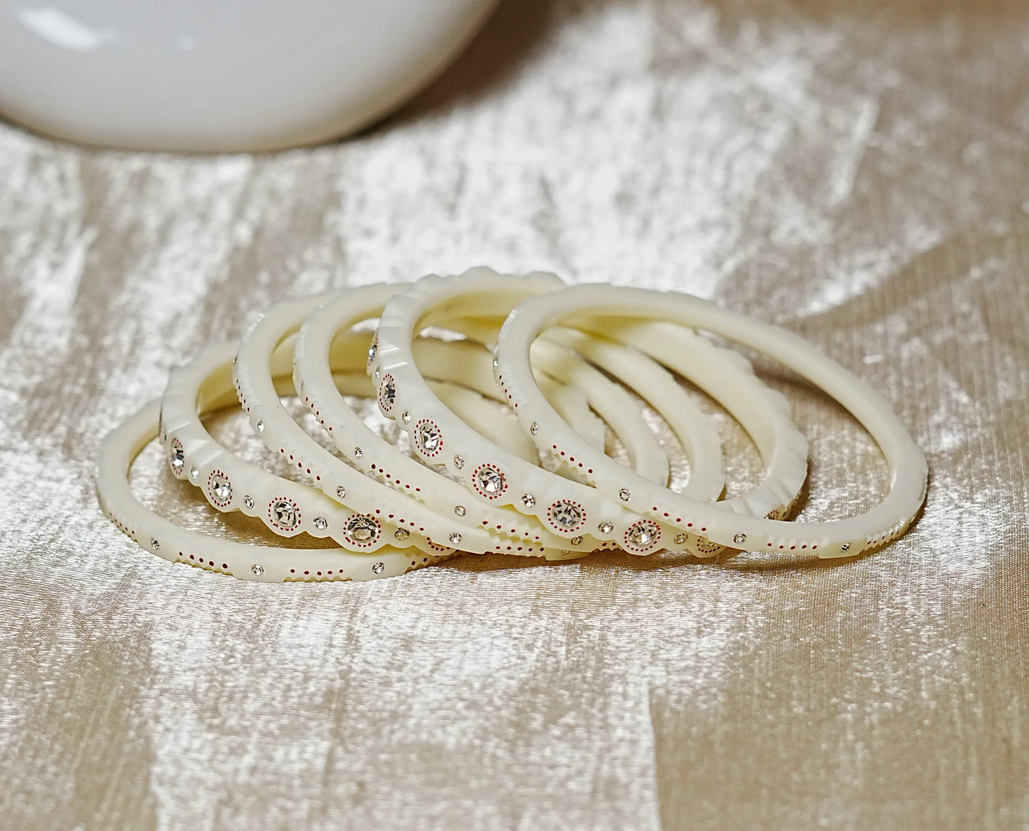 Premium Quality Lightweight Acrylic Kada Bangles for Women (Pack of 2 Set) - The Golden Cascade