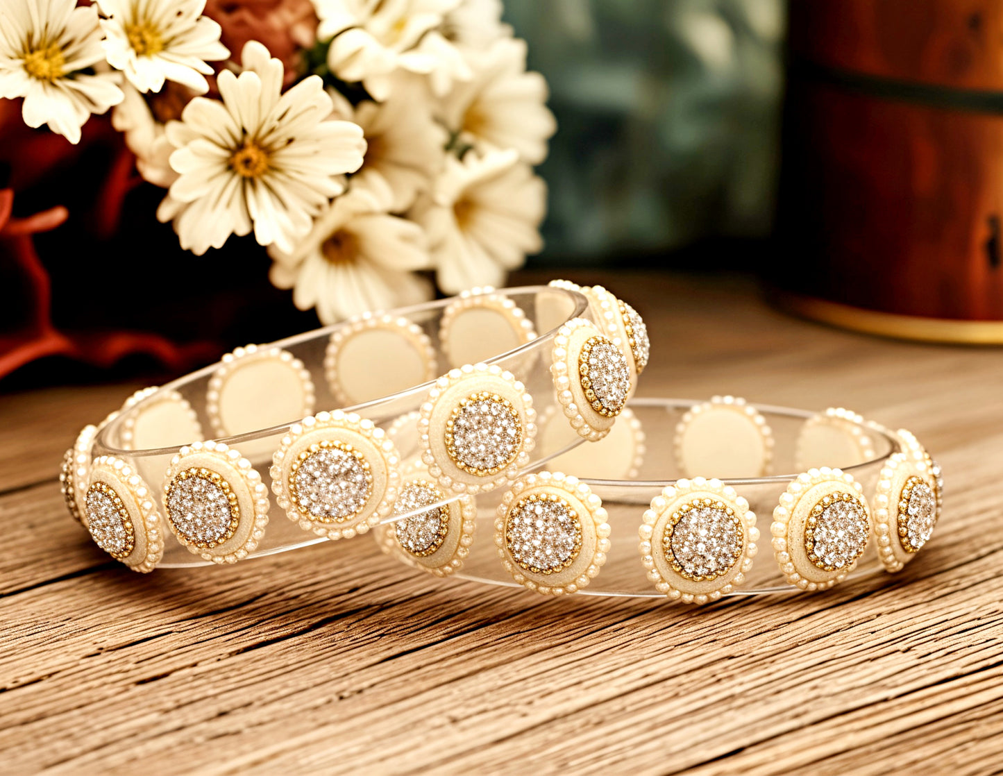 Stylish Transparent Glass Kada for Women & Girls – (Pack of 2)