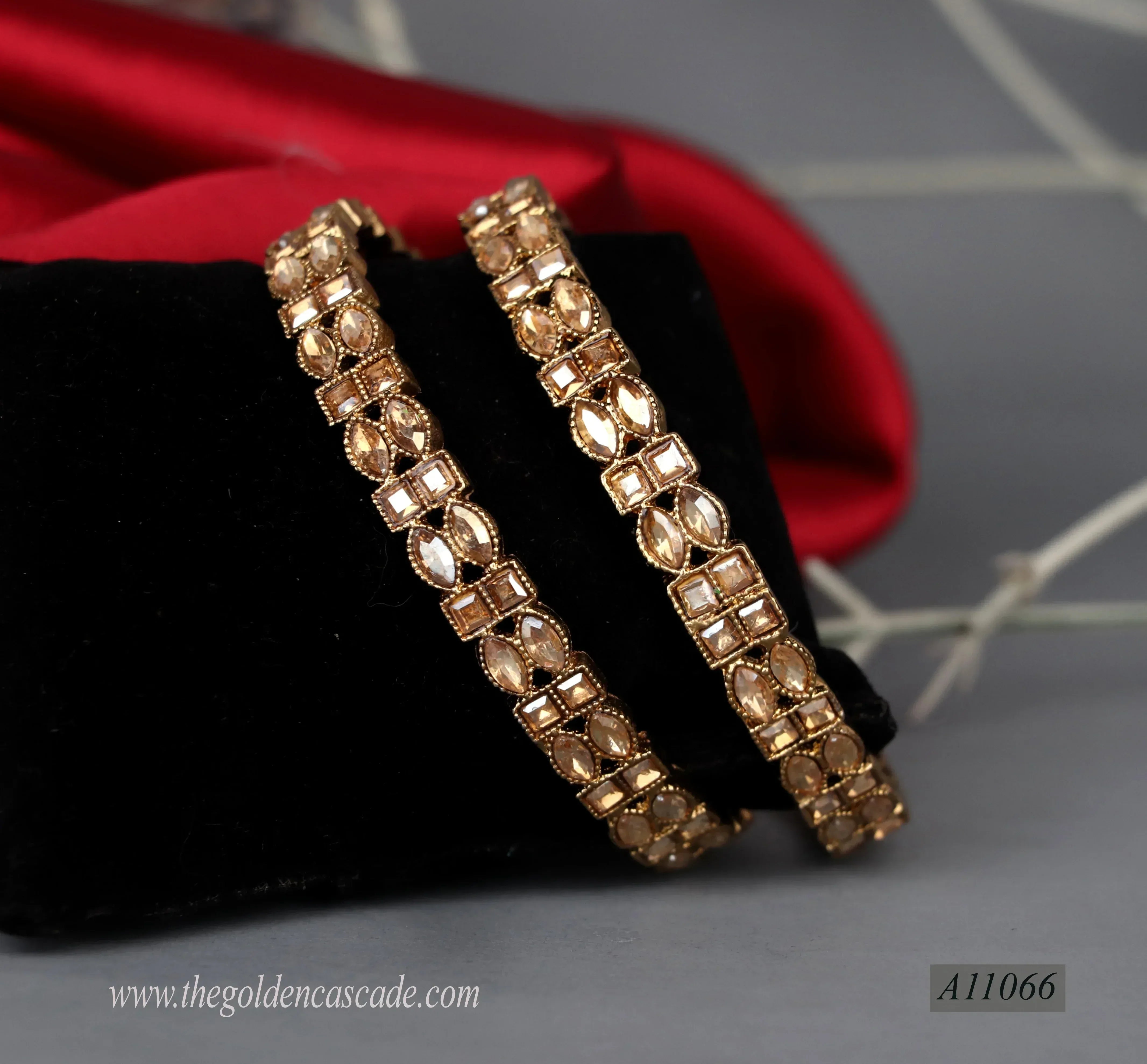 Traditional Golden Metal Kada for Women (Pack of 2) - The Golden Cascade