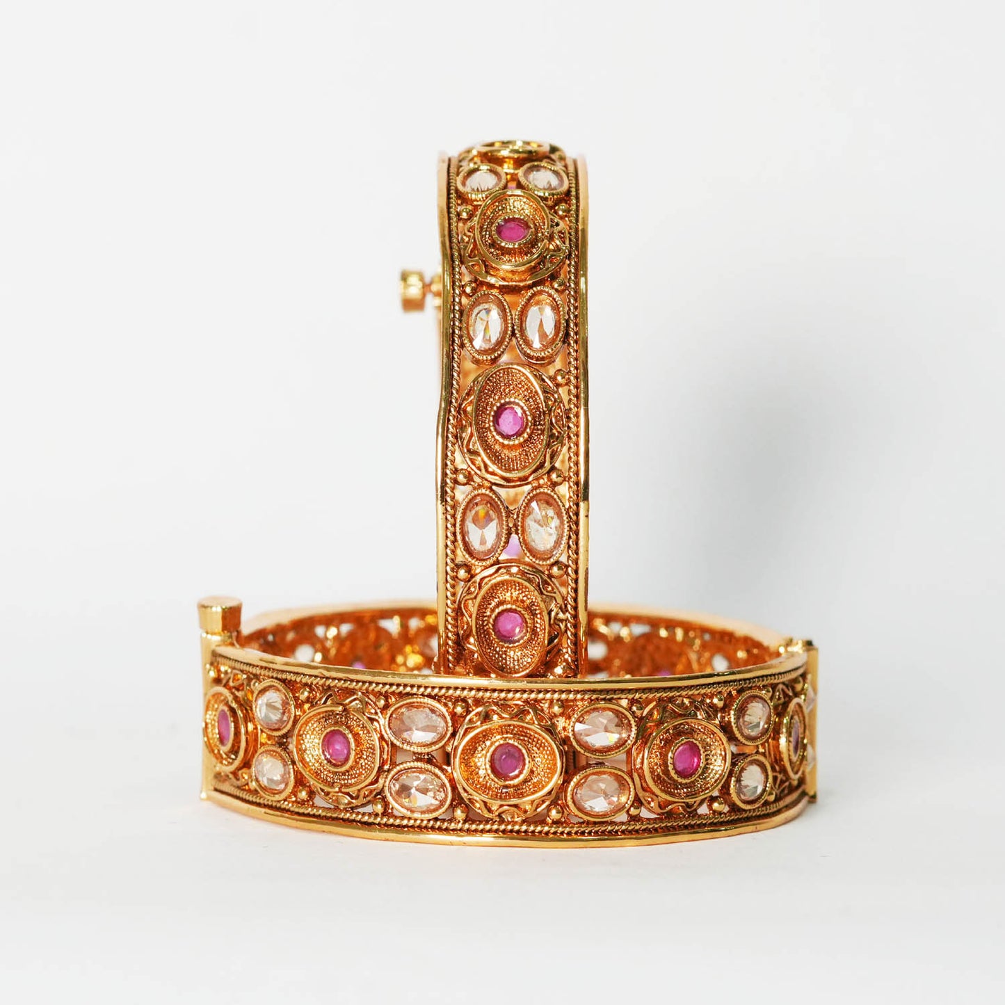 Stylish Kundan Work Design Brass Kada for Women & Girl | Handcraft Bracelet Perfect for Party & Daily wear