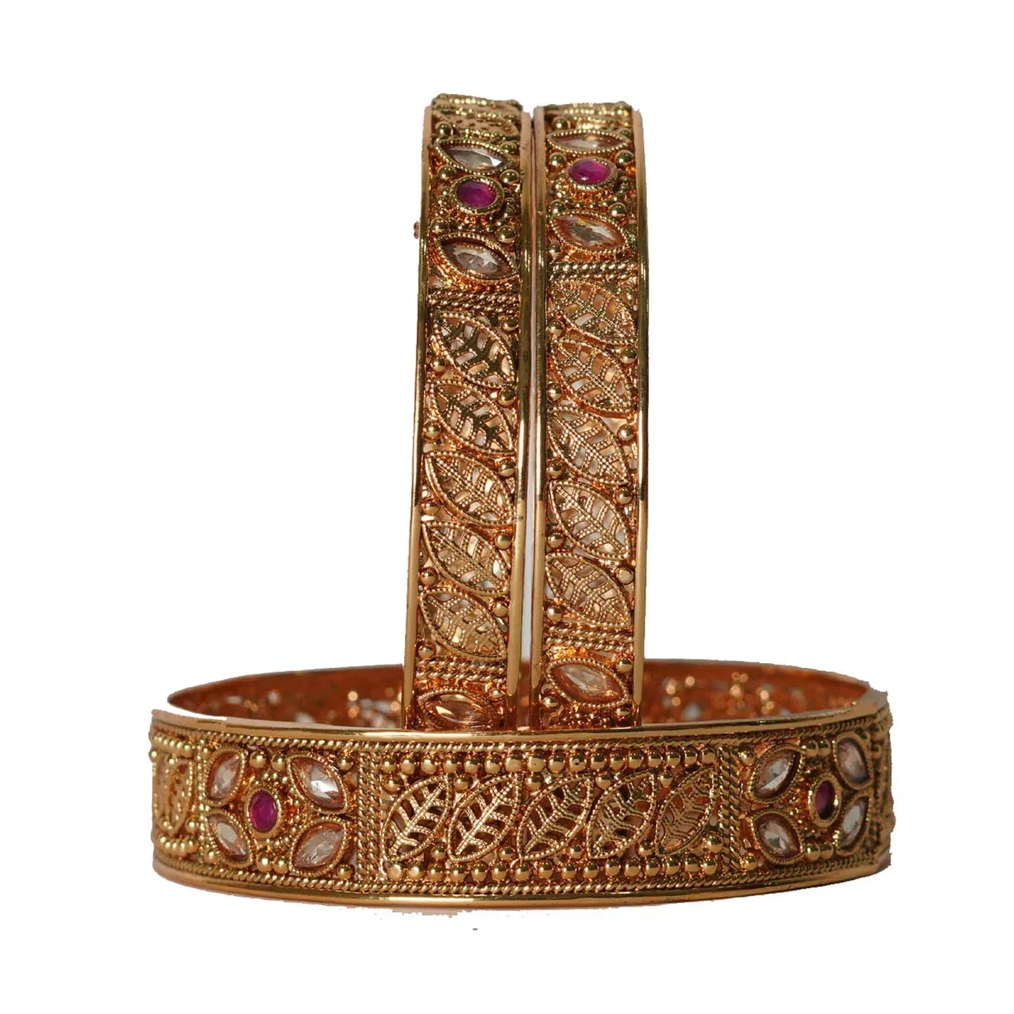 Antique Collection Jewelry for Women & Girl, Traditional Look Brass Kada Set for Ladies - The Golden Cascade