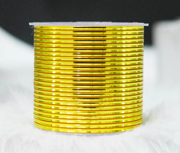 Light Yellow Maroon Color Glossy Metal Bangle for Women & Girls (Pack of 24)