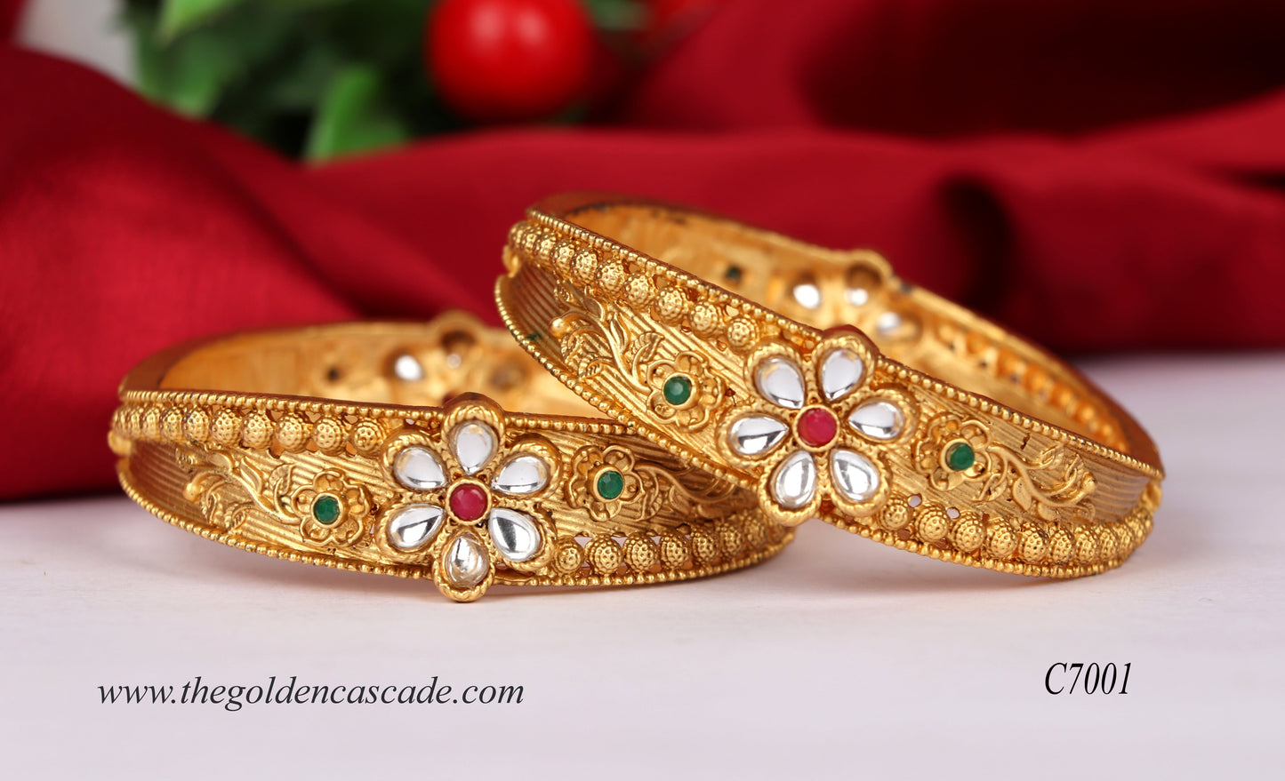Traditional Designer Brass Kada for Women (Pack of 2)