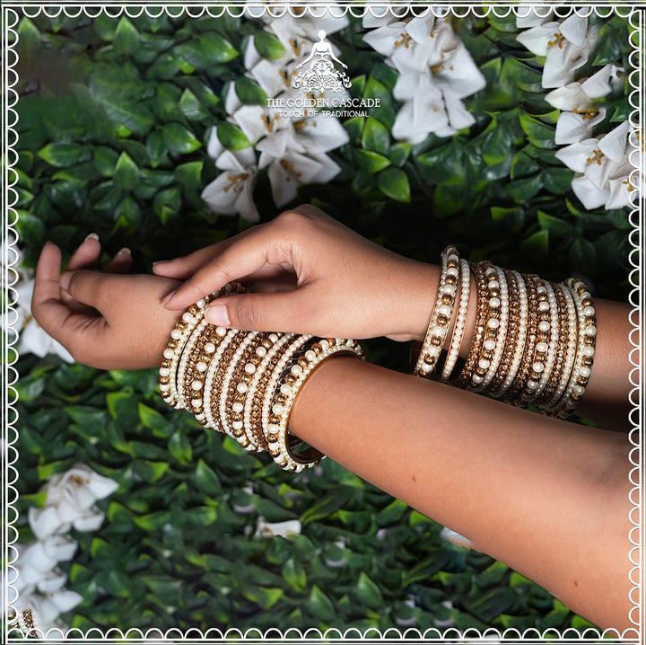 Traditional & Stylish Pearl Bangle Set for Women | Wedding, Festive & Party Wear (Both Hands)