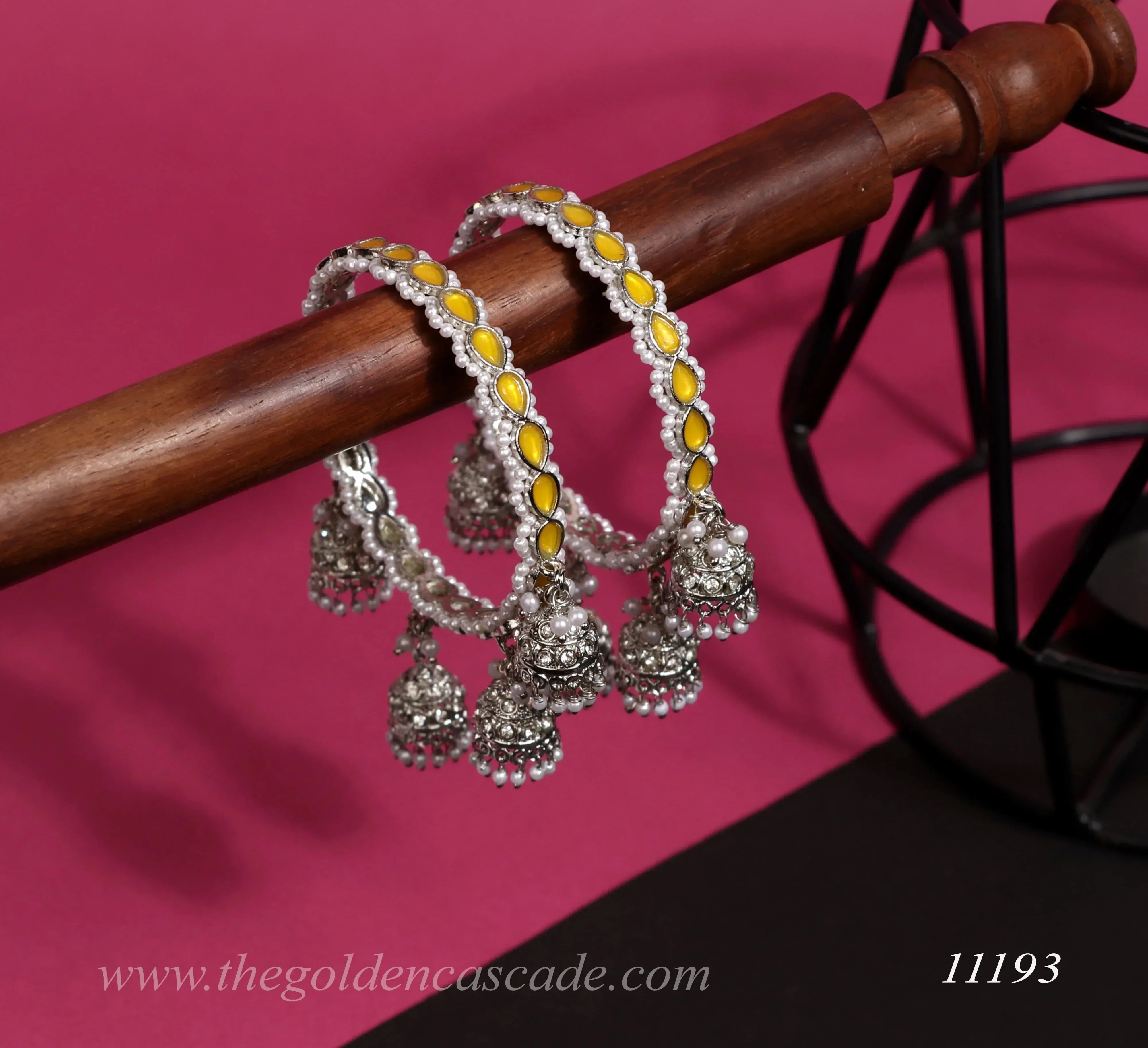 Traditional Jhumki Latkan Metal Kada for Women (Pack of 2) - The Golden Cascade