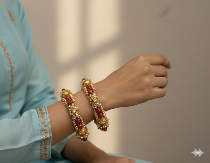 Best Rajwada Kada with Latkan to Buy Online in India - The Golden Cascade