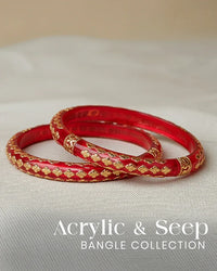 Acrylic & Seep Bangle Collection - The Golden Cascade